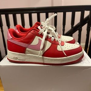 Size 7.5 Nike. Air Force One. Red White Pink Swoosh. Good condition.